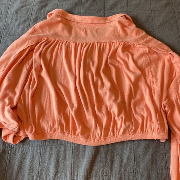 NWT Free People Darren Cropped Linen/ Cotton Long Billowing sleeves | size M - Picture 9 of 9